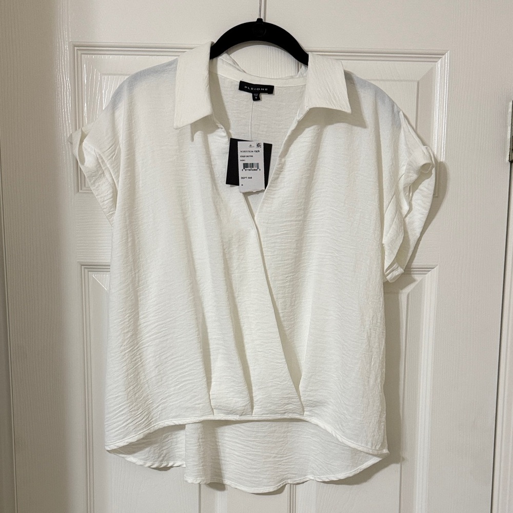 Pleione Cream Blouse with Textured Design
